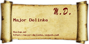 Major Delinke névjegykártya